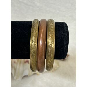 Vintage 3 piece Copper and Brass Bangle Set